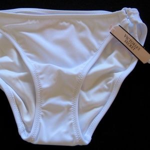 VS Bow Bikini Bottom Swim Side Tie White NWT